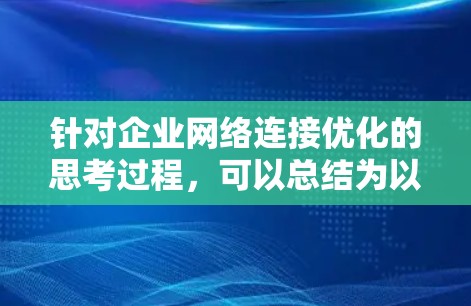 针对企业网络连接优化的思考过程，可以总结为以下步骤
